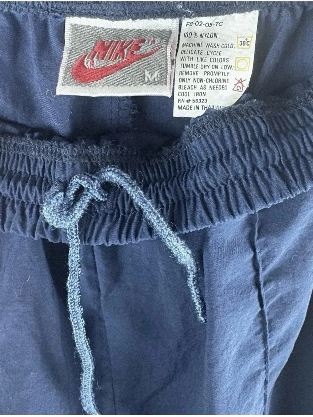 Vintage Nike Navy Jogger Windbreaker Zip Nylon Swishy Track Pants 90s Y2K Medium